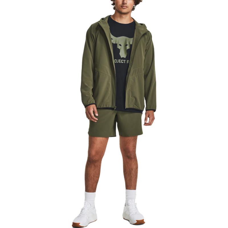 Under Armour Veste à capuche avec logo imprimé Project Rock Unstoppable Vestes pour hommes Navy-Green 1380538-390