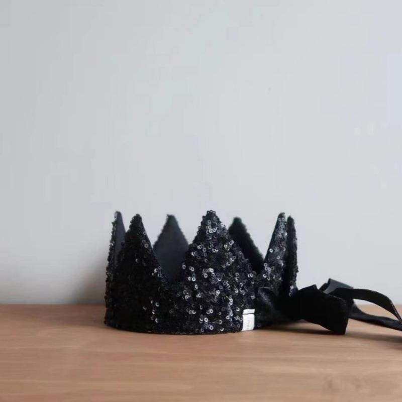 

Блестящая заколка для волос в виде короны для детской вечеринки по случаю дня рождения, Рождества, реквизит для фотосессии, блестящий принцессный ободок, аксессуары для фотосессии новорожденных Fabric