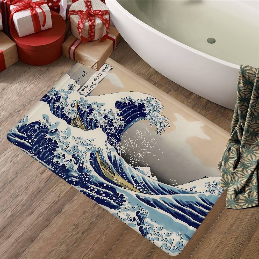 The Great Wave Off Kanagawa Room Mats Retro Multiple Choice Living Room Kitchen Rug Non-Slip Welcome Rug
