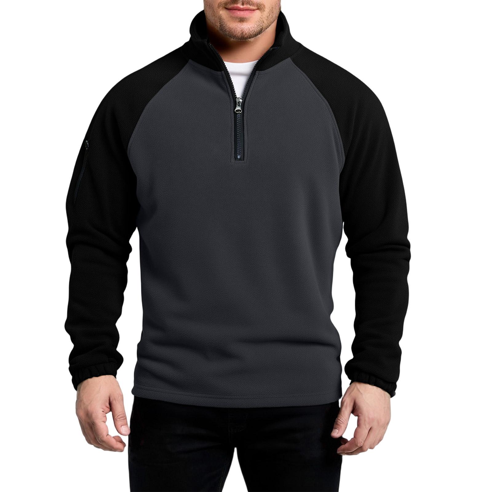 

Мужская толстовка, свободная однотонная уличная теплая дышащая футболка, топ M чёрный