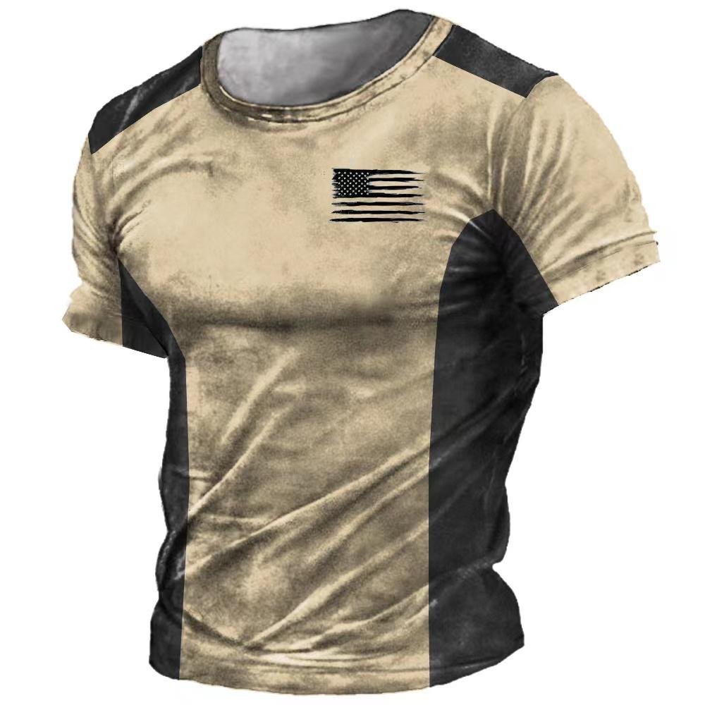 Vintage Men's T-Shirt Motorcycle 3d Print Short Sleeve Tops Casual T Shirt For Men Fashion Outdoor Male Oversized Clothing