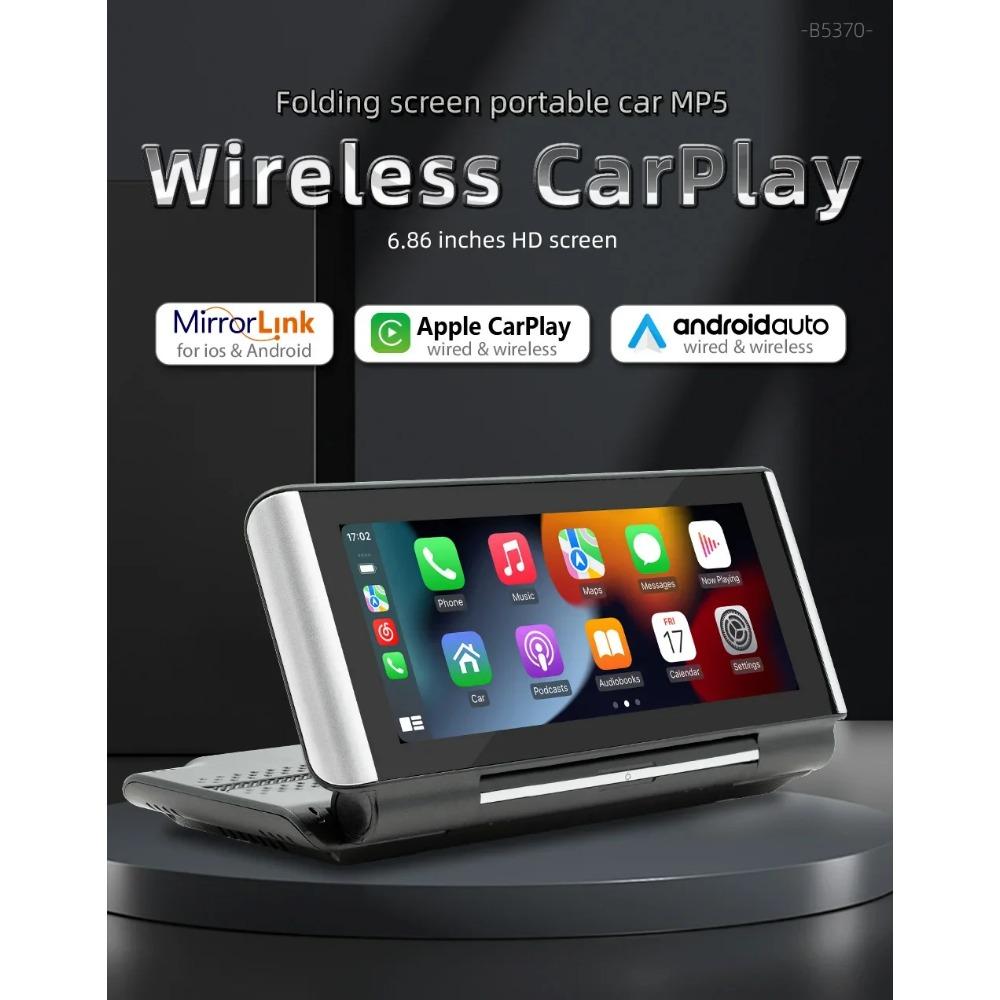 TOYOUSONIC 6.7 inch Car Radio 180° Flip Screen Universal Multimedia Player Carplay Android Auto BT FM MP5 Autoradio Stereo
