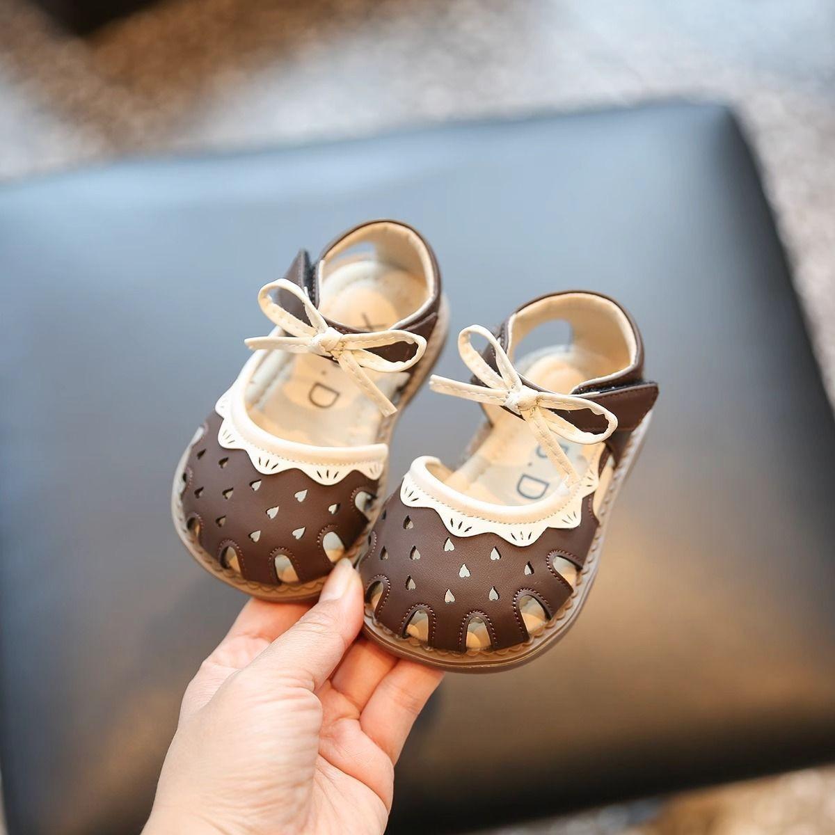 

Anti-slip Toe Cap Sandals - New Style Shoes with Soft Soles - Girls Learning Shoes 15 хаки