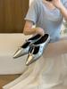 Inner Height-increasing Bow Bag Head Half Slippers Women Wear New Spring and Summer New Fairy Style Pointed Mary Jane Sandals