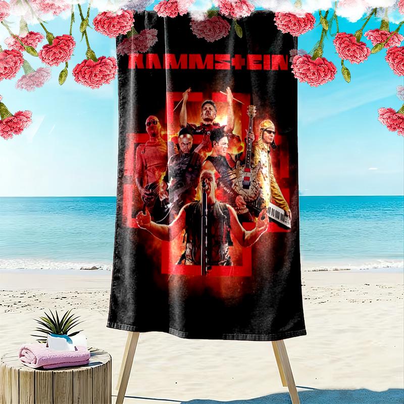 Rammstein Print Beach Towel, Large Soft Quick Dry Towel for Beach Camping Swimming