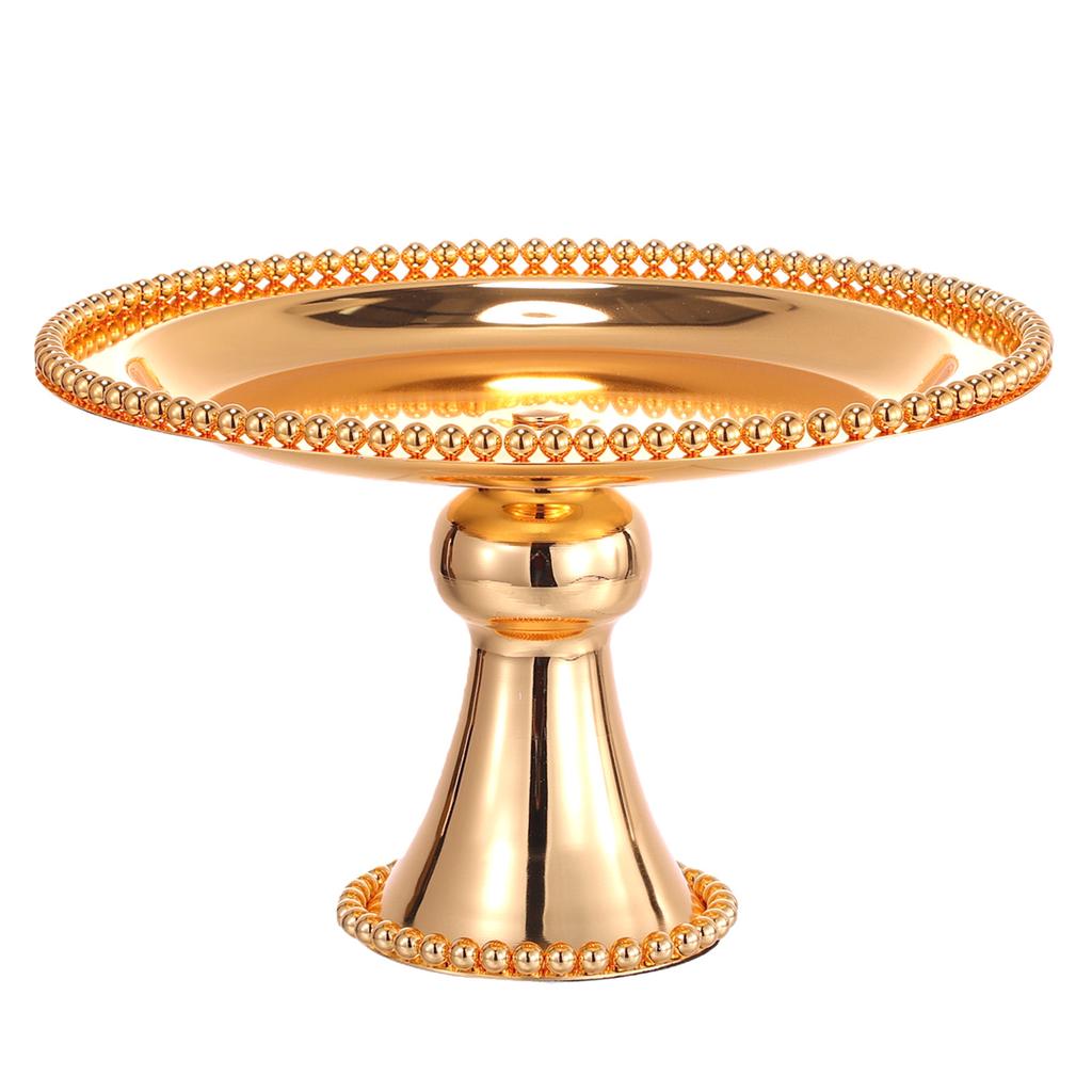 Vintage Cake Stand Decorative Golden Pedestal Footed Dessert Serving Tray for Display