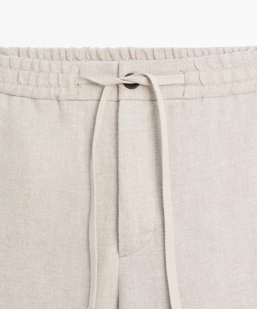 Masimodutti 100% Linen Structure Pants