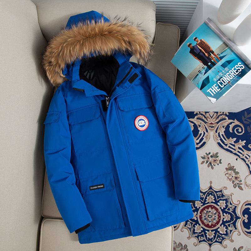 

Чоловіча зимова бавовняна куртка 2026: Потовщений, Теплий, Комір з натурального хутра, Корейський стиль L