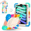 For Apple iPad Mini (2024) 360° Rotating Grip Heavy Duty Protection Stand TPU+PC 3in1 Anti-knock Shockproof Tablets PC Case