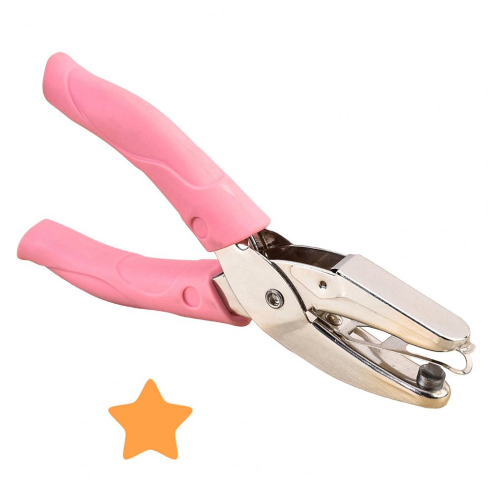 Metal Hole Punch Comfort Grip Single Hole Punch Craft Paper Punch Set for Scrapbooking Office Study 5-hole Round Heart for A4