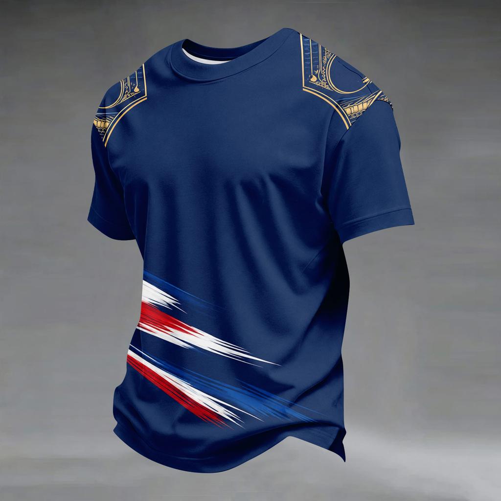 Men's Casual Top with France Soccer Graphic Print for Everyday Wear