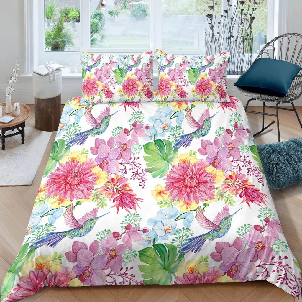 Bedding Covers Queen Size Floral Comforter Cover Sets for Kids Teens Boys Girls Man Women Bedroom Decor Floral Cozy Quilt Cover