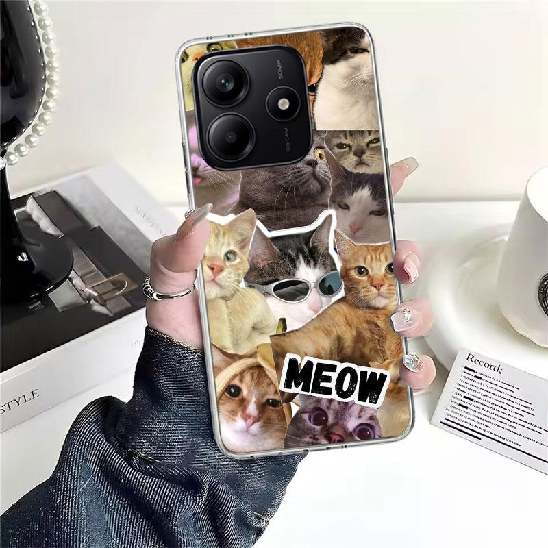 Crying Cat Memes Soft Phone Case For Xiaomi Redmi Note 15 14 14S 13 12 Pro Plus 12S 11 11S 11E 10 10S 11T 5G Fundas Coque Redmi