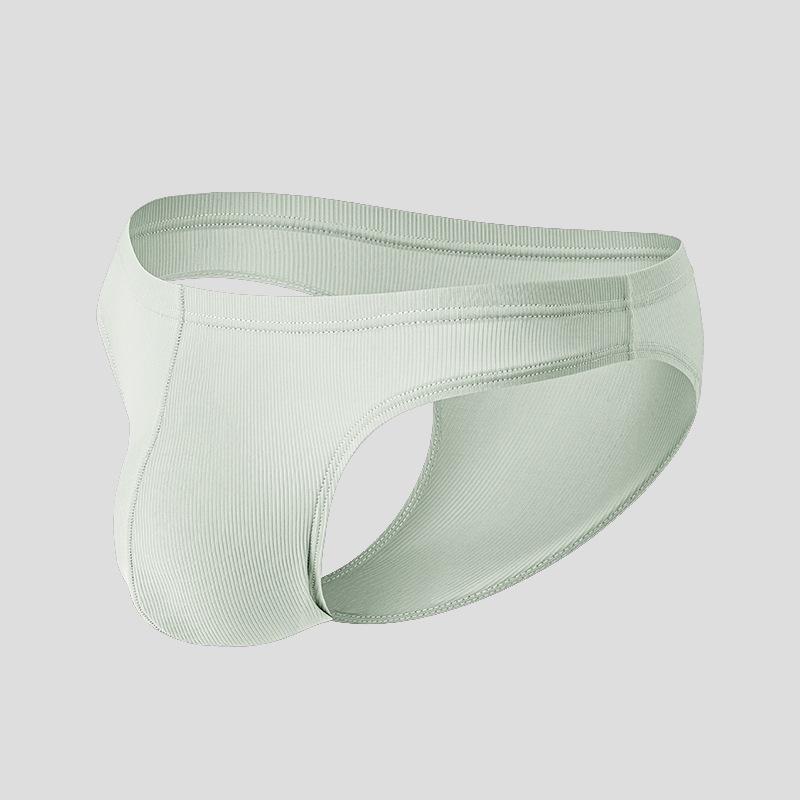 Male Summer Sex Appeal Pure Color U Convex Bag Ice Silk Half Pack Hip Low Waist Triangle Briefs