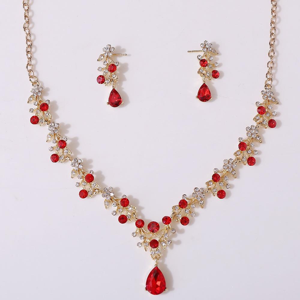 Flower Flower Choker Necklace Set Vintage Necklace Set Exquisite Necklace Earrings Set  Women