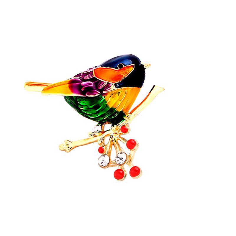 Cross Lark Rhinestone Enamel Bird Brooch – Versatile Fashion Accessory for Women