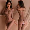 Manyan Sexy One-Shoulder Fishnet Lingerie with Open Crotch and Hollow Sleeves, 7163