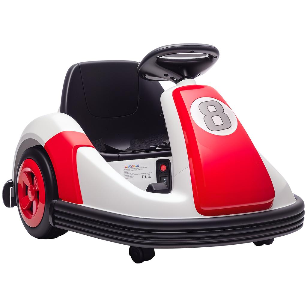 Kinder-Stoßauto 6V, 360° Drehung, elektrisches Kinder-Stoßauto mit Doppelmotor, Musik und Hupe