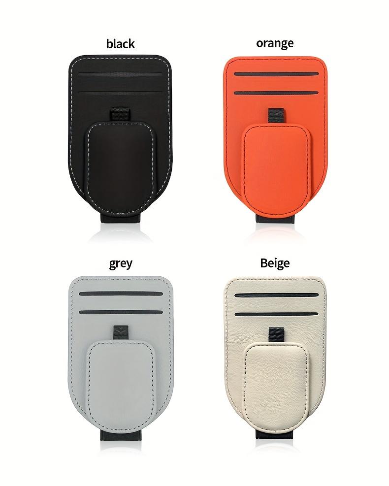 Car Sun Visor Glasses Clip with Dual Card Slot, Multifunction Sunglasses Holder and Interior Eyeglasses Storage Rack