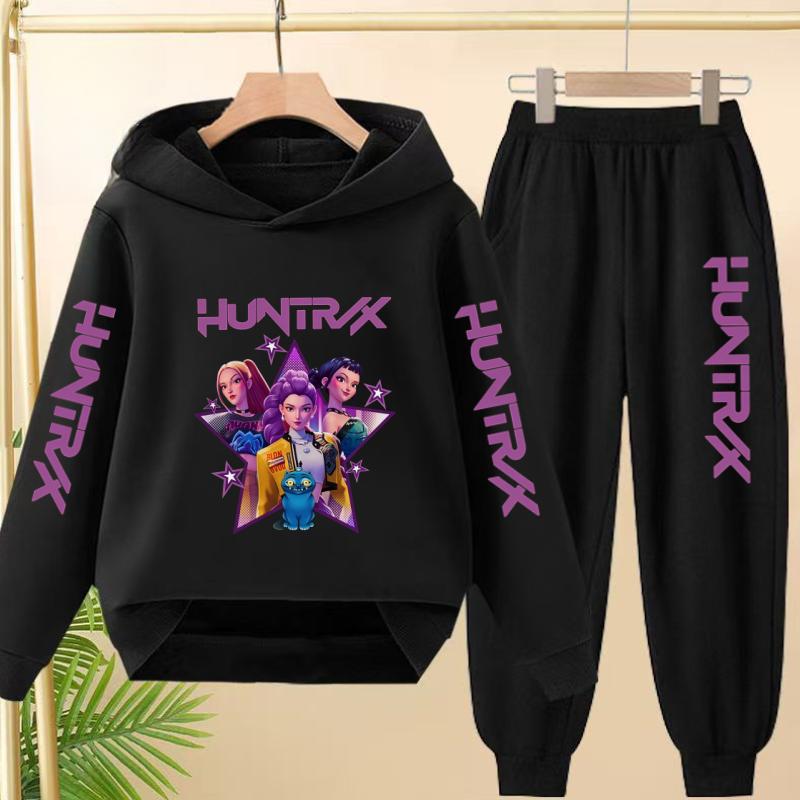 Dětský roztomilý dívčí anime Lovci démonů Chlapci Dívky Batole Sportovní top+kalhoty Dvoudílná mikinová souprava