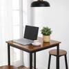 VASAGLE Breakfast Bar, Square Tall Bar Table, Heavy-Duty Steel Frame, 60 x 60 x 90 cm, Easy Assembly, for Kitchen Living Room, Industrial Style