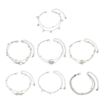 Cavigliera Regolabile in Lega Comoda da Indossare per Donna con Catene Stratificate Ciondolo Farfalla Gioielli per Abbigliamento da Spiaggia Regali