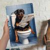 Funny Rottweiler Dog Lover Metal Sign Vintage Bathroom Decor Garage Man Cave Wall Art Rustic Quote Plaque