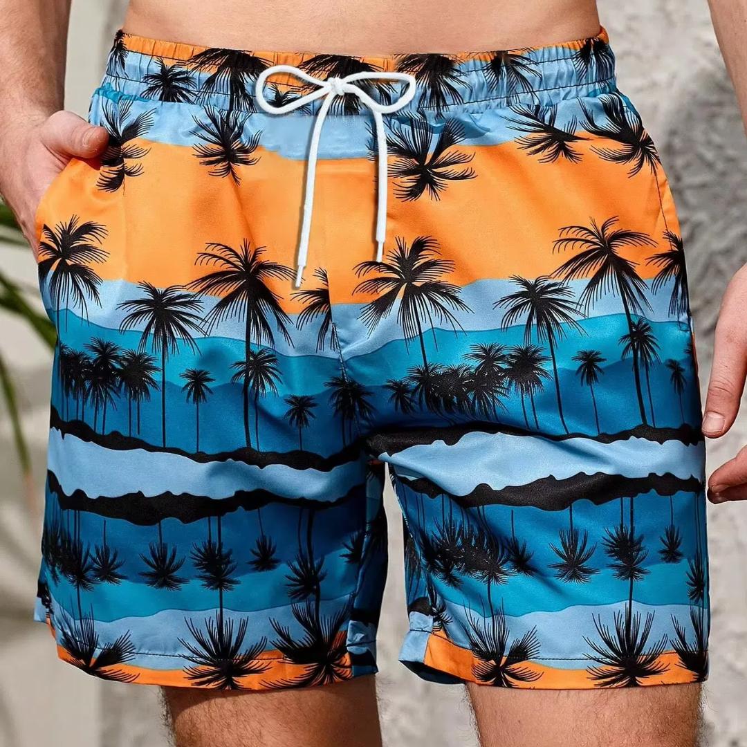 

Мужские пляжные шорты с принтом кокосовой пальмы 3D, повседневные шорты из полиэстера для улично-отпускного отдыха, летние шорты для серфинга, гавайские шорты XL