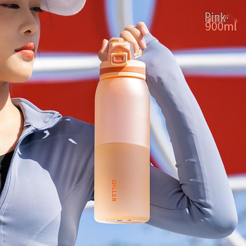 Diller D55 Frosted Plastic Water Bottle with Tea Infuser