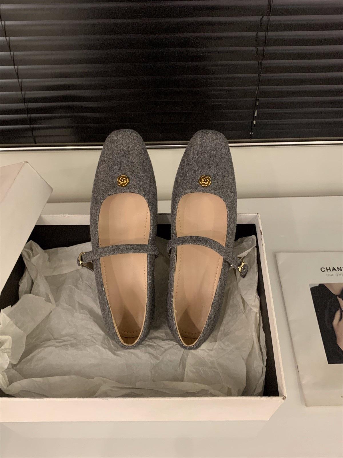 

Coarse heel suede gray single shoes women s shoes spring and autumn skirt Mary Jane shoes 39 серый