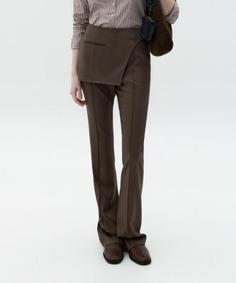 Ibokeuela Base Wool Layered Skirt Belt(Brown)