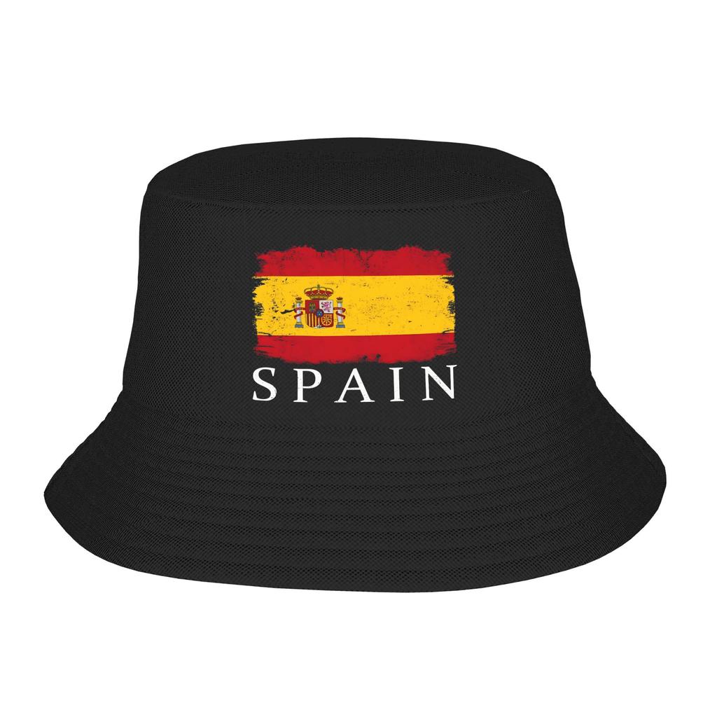 Spain Spanish Flag Bucket Hat Hawaii FisherUnisex Caps For Unisex Vintage Hunting Visor Hats Breathable Custom Cap