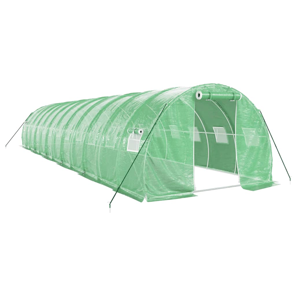 Vidaxl Greenhouse with Steel Frame, Green, 36 Sqm, 12X3X2 M