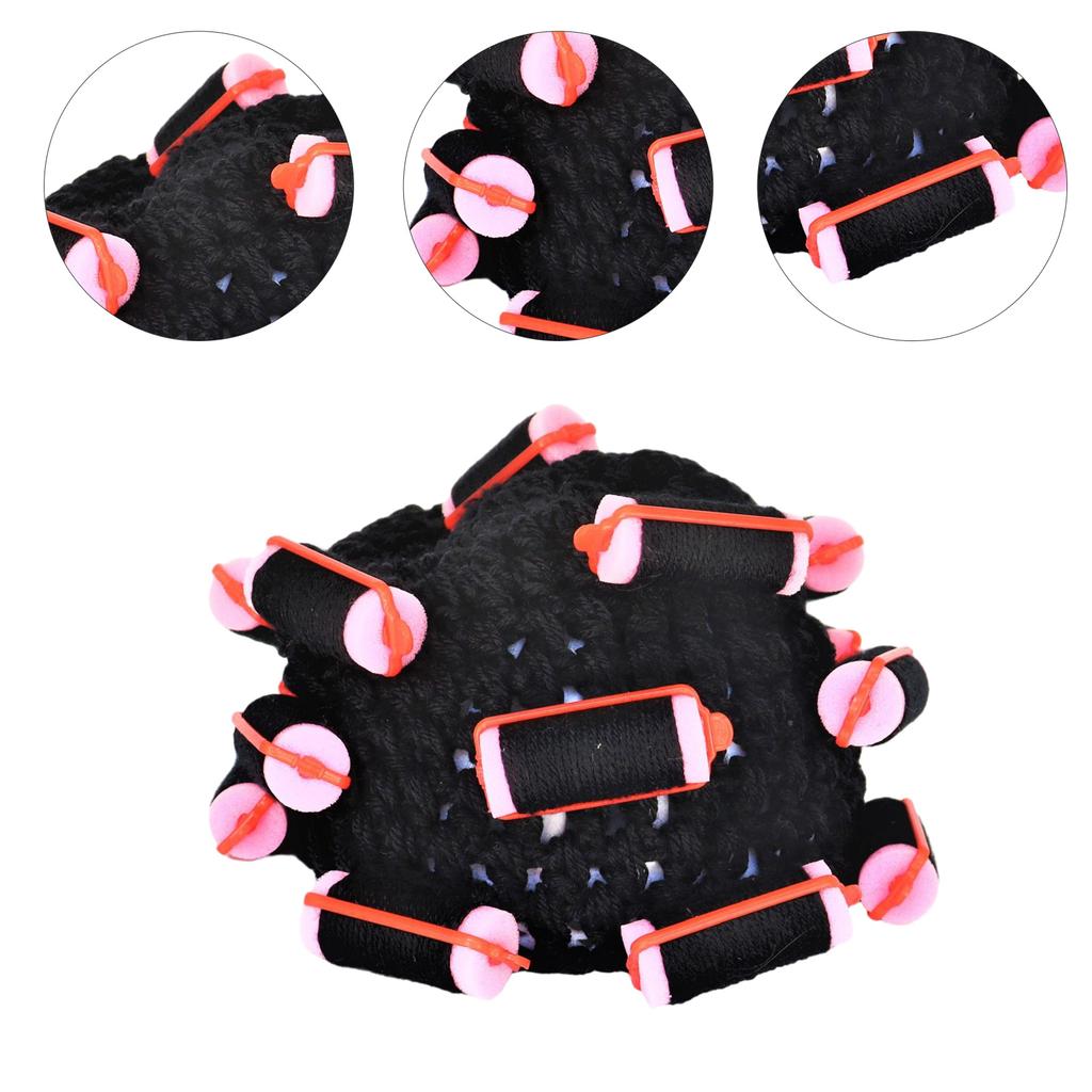 Funny Knit Curler Beanie Hat for Girls Fashion Wig Hat Handcrochet Cosplay Costume Hat Novelty Pullover Hat Headwear