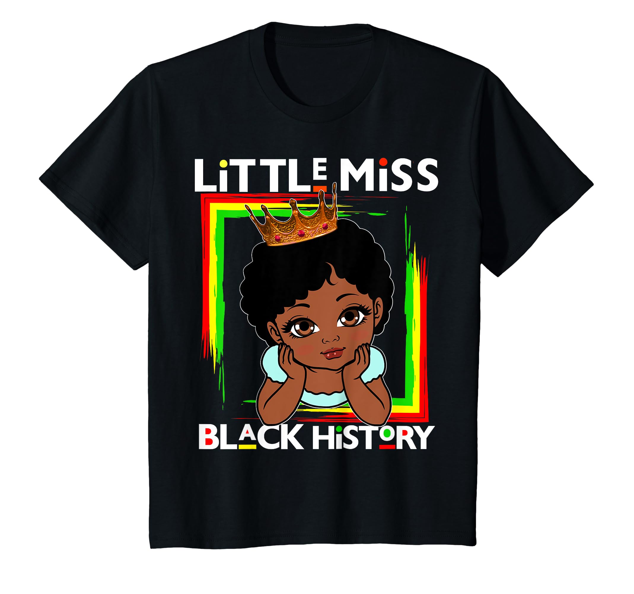 Kids Little Miss Black History Melanin Princess Black Girl Magic T-Shirt