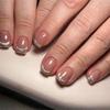 Nude Pink French False Nails With Silver Foil Glitter 24 Pieces Elegant Design For Multiple Occasions