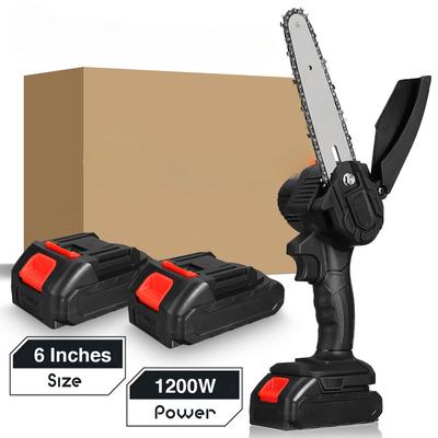 6 inç Mini Elektrikli Testere Testere Bahçe Ağacı Günlüğü Testere Ağaç İşleme Araçları 21V 1200W Ahşap Kesiciler 18V Pil