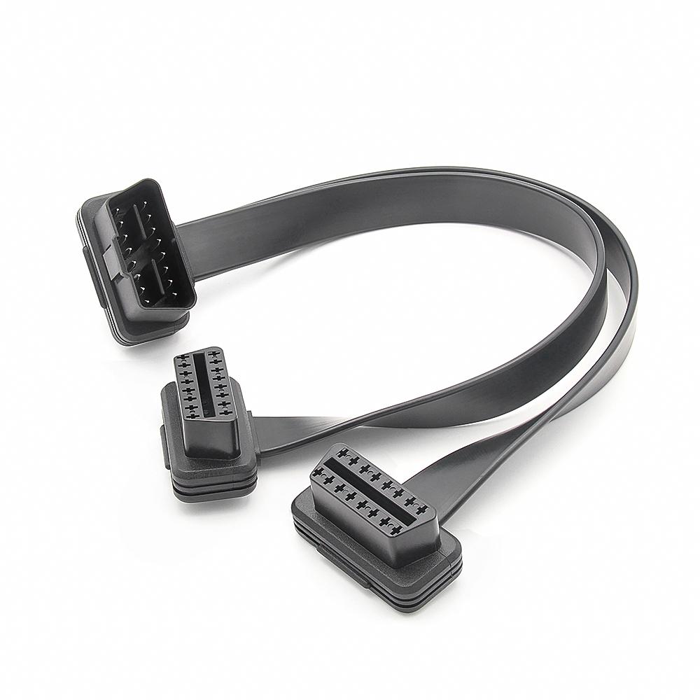 1 IN 2 Converted Cable OBD2 Flat Extension Cable With 16Pin connected 30CM