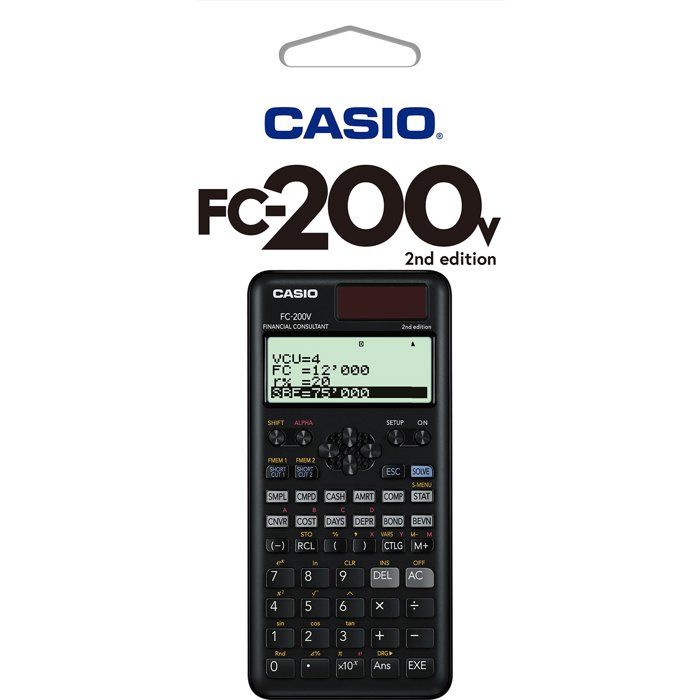 Calculatrice scientifique - Casio - FC-200V - Ecran 4 lignes - Alimentation solaire - 103 g