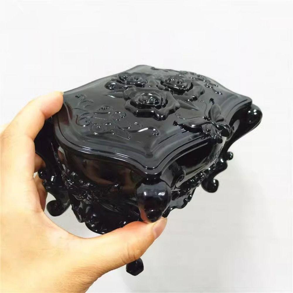 Korean Style Jewelry Storage Box With Mirror Rose Flower Storage Box Beautiful   Home