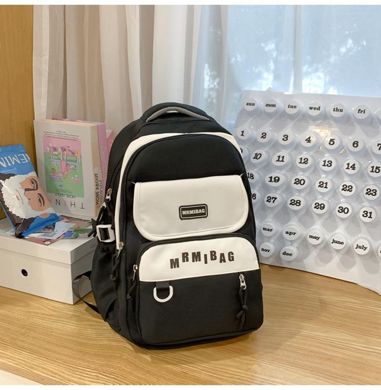 Schoolbag Fashion Color Matching Backpack Women's New Korean Version Casual Versatile Girl Student School Bag Trend Travel Backpack Wholesale