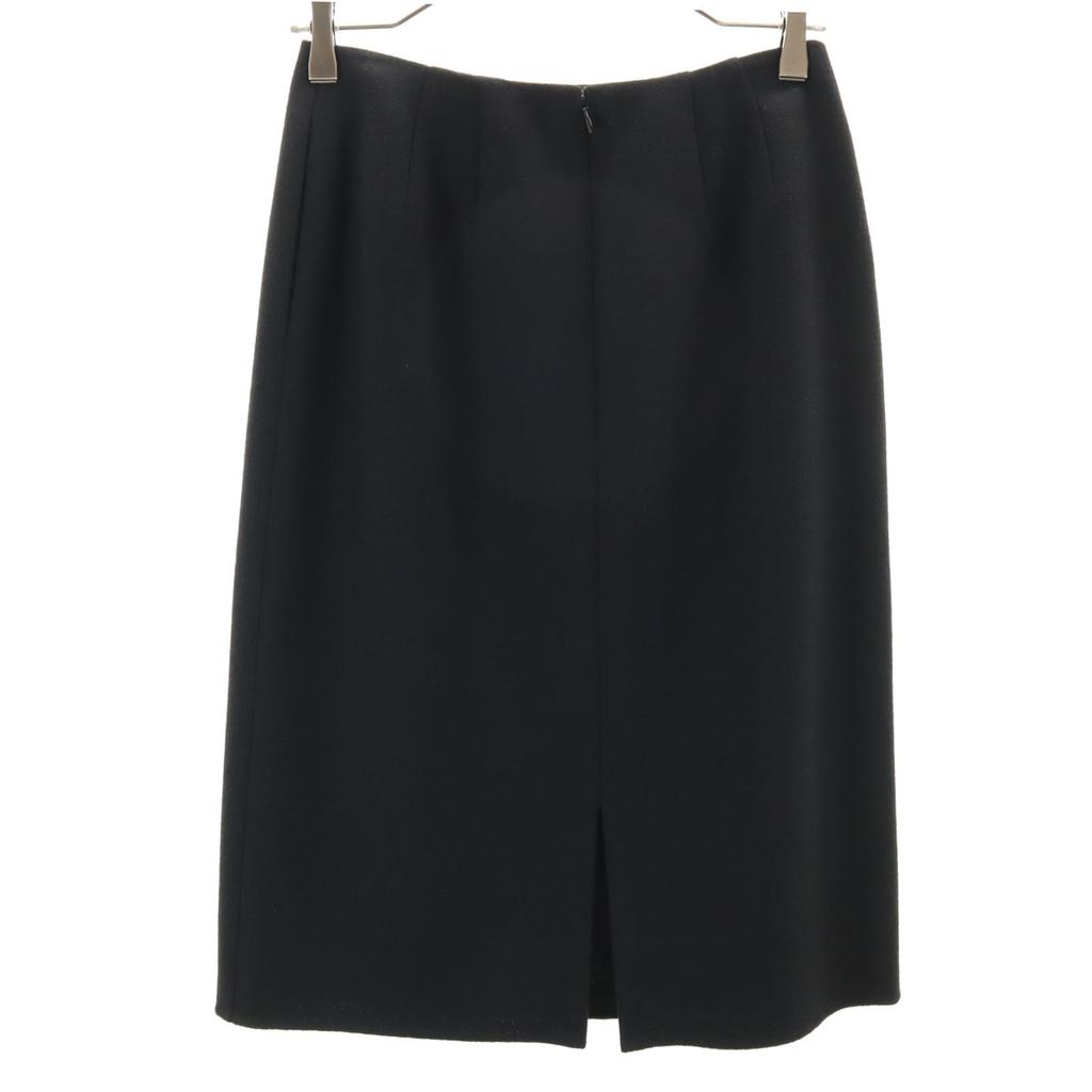 FOXEY BOUTIQUE Made In Japan Wool Midi Length Skirt 42 Black Women Used
