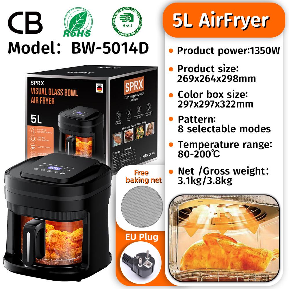 2025 Large Capacity Air Fryer Oven - European Standard, No-Oil, Smoke-Free Cooking