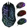 Mouse Gamer, Mouse Colorido Rachado com Luz de Fundo, Lan House, Mouse Luminoso Optoeletrônico USB com Fio