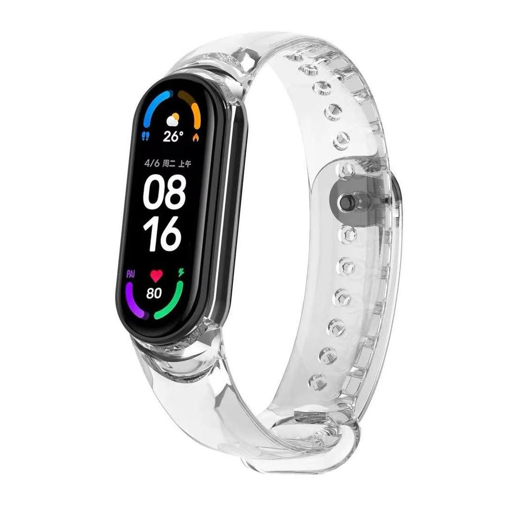 Strap for Xiaomi Mi Band 6 5 4 3 Light Change Bracelet for Mi Band5 TPU Anti-sweat Wristband for Miband Strap Replacement Watchbands 8 9 10 Bracelet