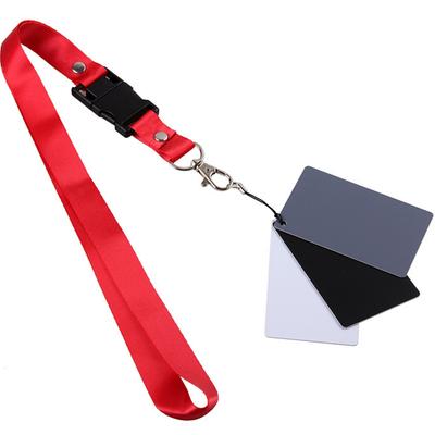 3 In 1 Weiß Schwarz Grau Balance Karten 18-Grad Kleine Graukarte Mit Nackengurt Fotozubehör