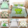 Set de lenjerie de pat cu model de broasca Pat dublu husa de pilota husa de perna Set de lenjerie de pat AUKing Home Decoration