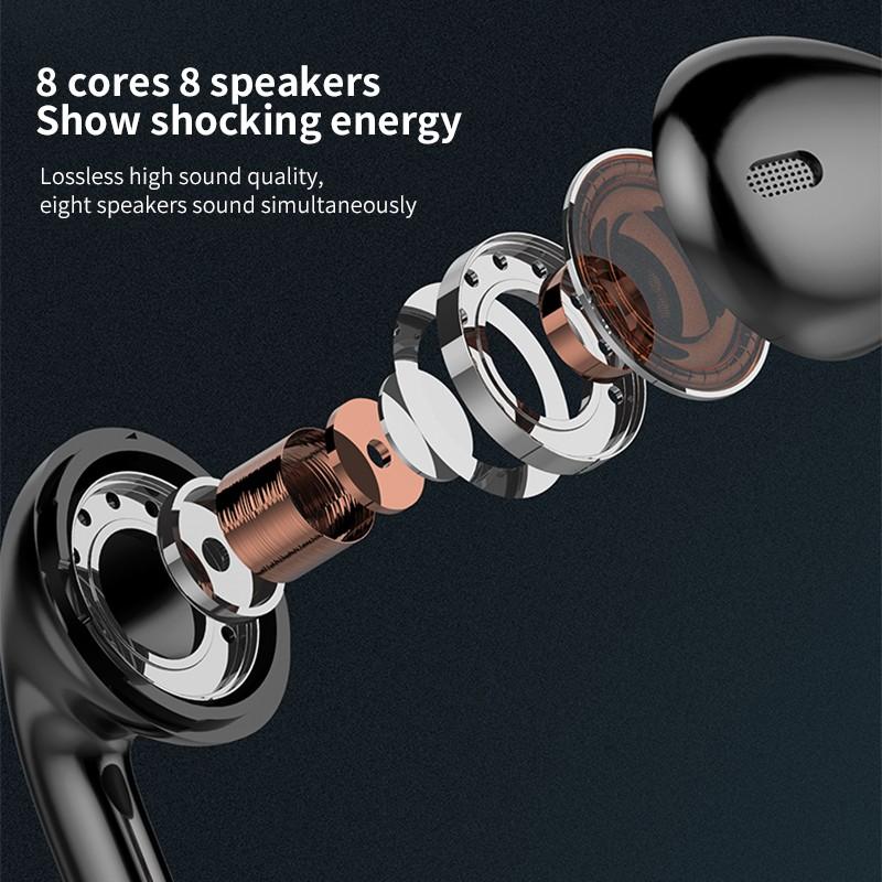 Bluetooth Słuchawki z pałąkiem na kark Stereo Bezprzewodowe słuchawki douszne Magnetyczne słuchawki sportowe z mikrofonem do smartfona