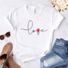 Women Tshirt Harajuku Love Graphic Fashion Female Tee Top White Ladies T-Shirt Casual Streetwear Tee Shirt Femme