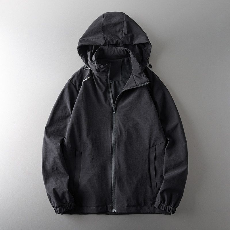 Label Cutting Single-Layer Shell Jacket Spring and Autumn Export Outdoor Black 7xl